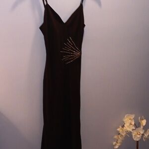 Vintage Elvia Gobbo for Les mouches black silk slip dress